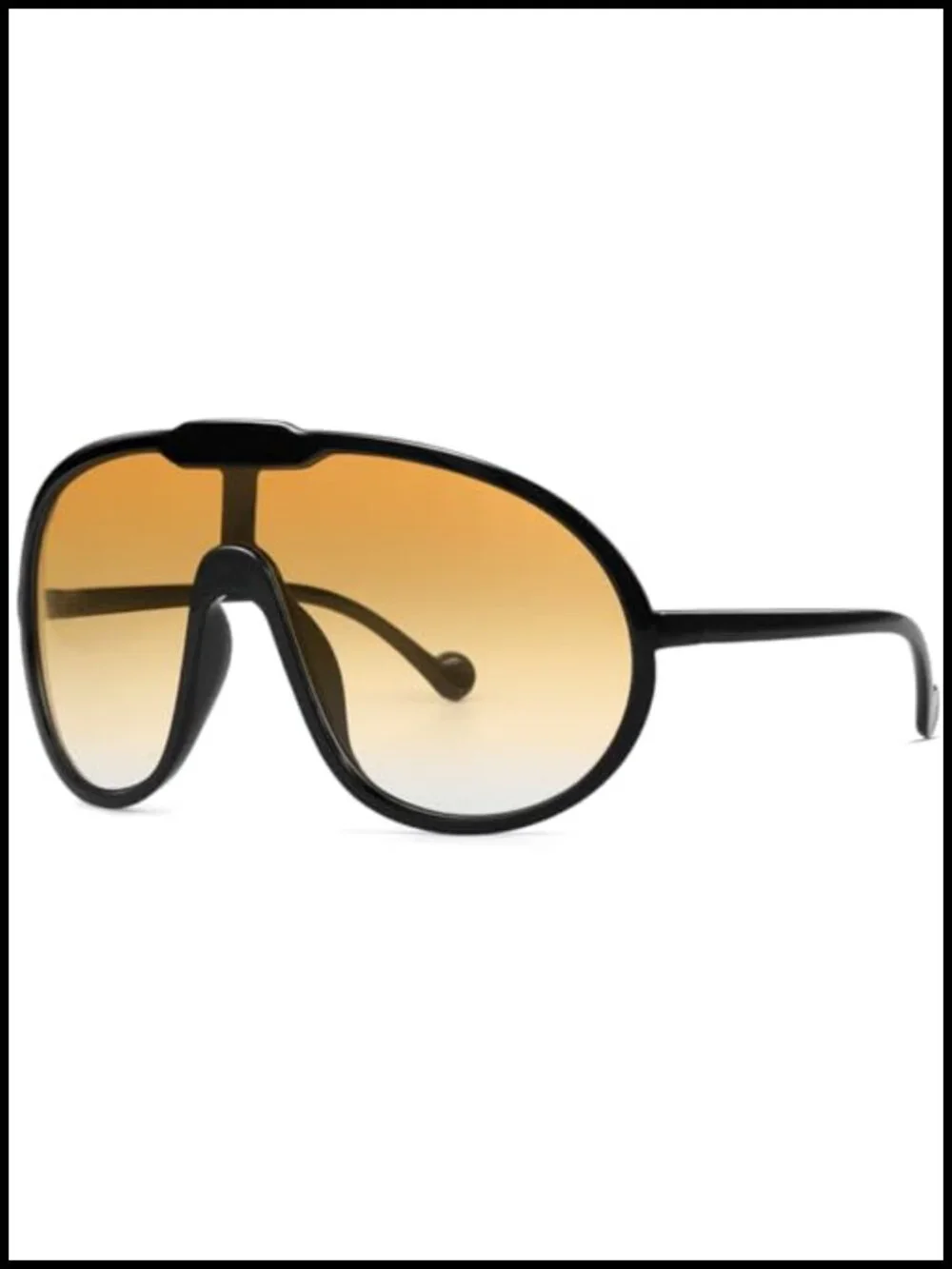 Oversized Shield Aviator Sunglasses UV400 Protection
